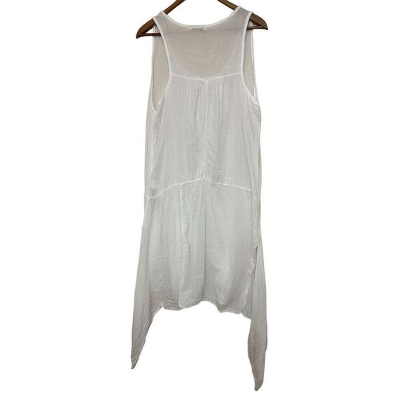 Meo Meli Italy White Cotton Long Tunic Top Sleeveless Unsized Slits - Picture 3 of 8